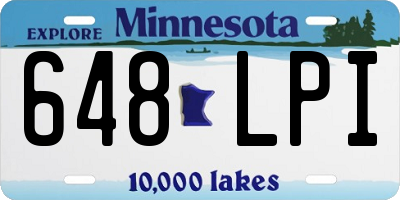 MN license plate 648LPI