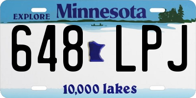MN license plate 648LPJ