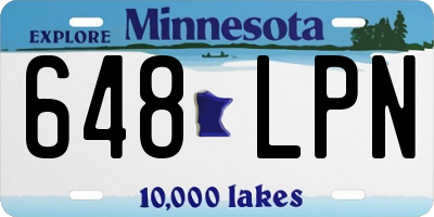 MN license plate 648LPN