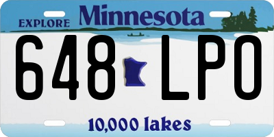 MN license plate 648LPO