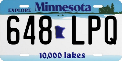 MN license plate 648LPQ