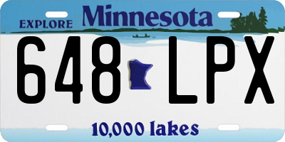 MN license plate 648LPX