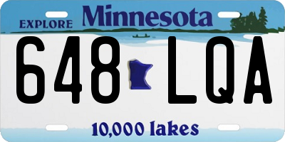 MN license plate 648LQA