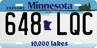 MN license plate 648LQC