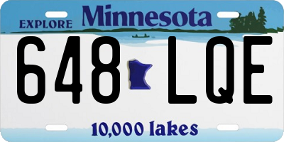 MN license plate 648LQE