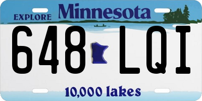 MN license plate 648LQI