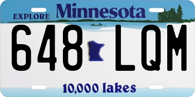 MN license plate 648LQM
