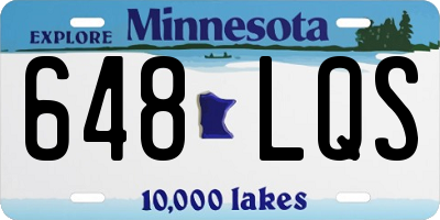 MN license plate 648LQS