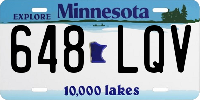 MN license plate 648LQV