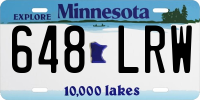 MN license plate 648LRW