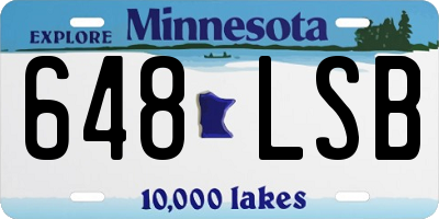 MN license plate 648LSB