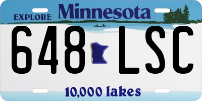MN license plate 648LSC