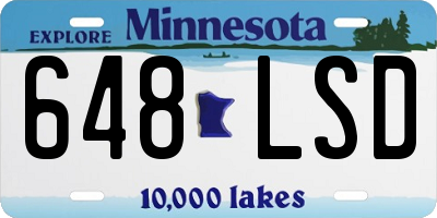 MN license plate 648LSD