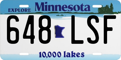 MN license plate 648LSF