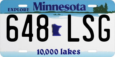 MN license plate 648LSG
