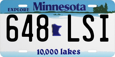 MN license plate 648LSI