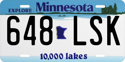 MN license plate 648LSK