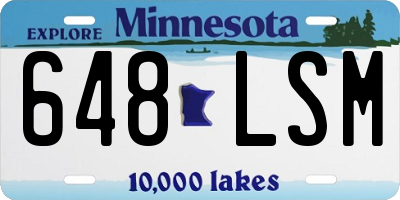 MN license plate 648LSM