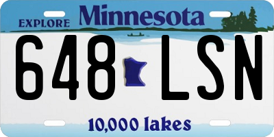 MN license plate 648LSN