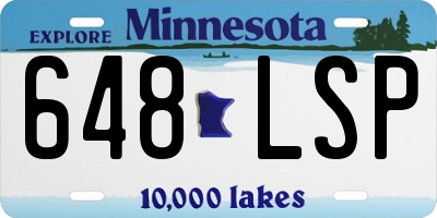 MN license plate 648LSP