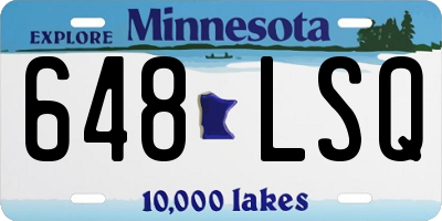 MN license plate 648LSQ