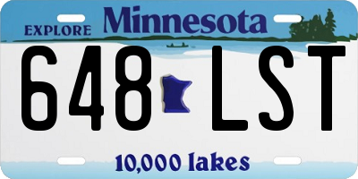 MN license plate 648LST