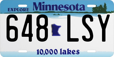 MN license plate 648LSY