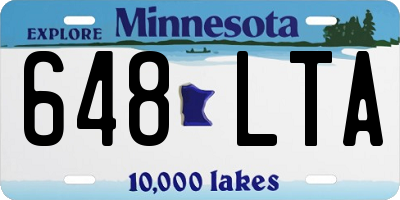 MN license plate 648LTA