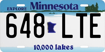 MN license plate 648LTE