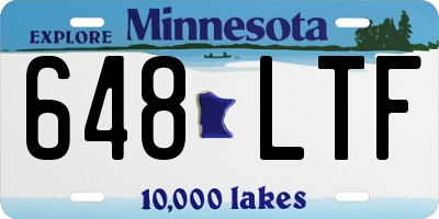 MN license plate 648LTF
