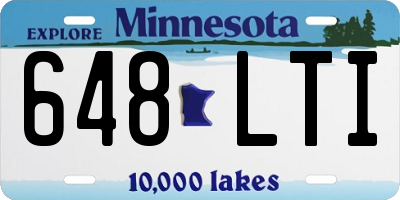 MN license plate 648LTI