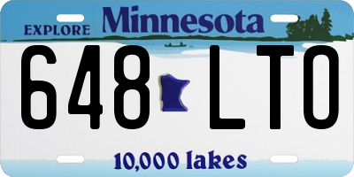 MN license plate 648LTO