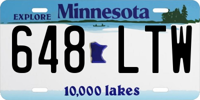 MN license plate 648LTW