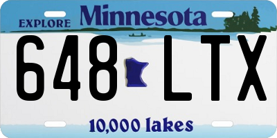 MN license plate 648LTX