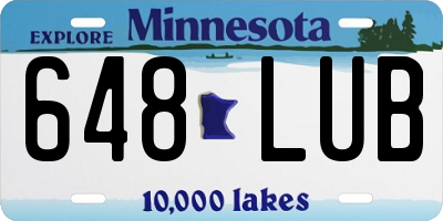 MN license plate 648LUB