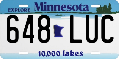 MN license plate 648LUC
