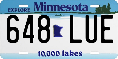 MN license plate 648LUE