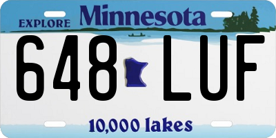 MN license plate 648LUF