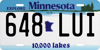 MN license plate 648LUI