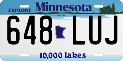 MN license plate 648LUJ