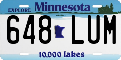 MN license plate 648LUM