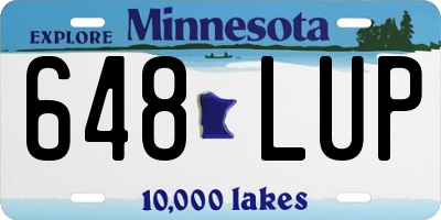 MN license plate 648LUP