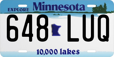 MN license plate 648LUQ