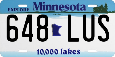 MN license plate 648LUS
