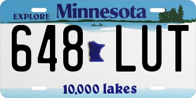 MN license plate 648LUT