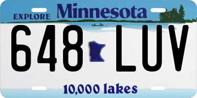 MN license plate 648LUV