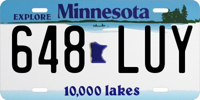 MN license plate 648LUY