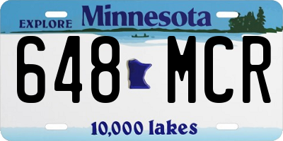 MN license plate 648MCR