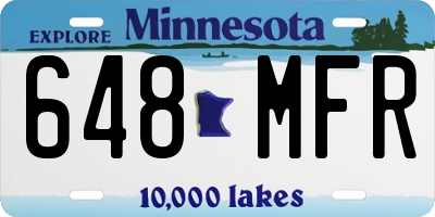 MN license plate 648MFR