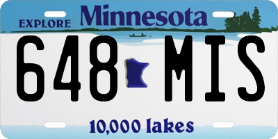 MN license plate 648MIS